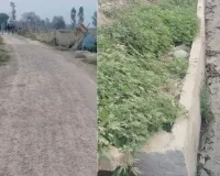 बाराबंकी में 3 माह में उखड़ी डामर सड़क:  अधूरा पड़ा RCC नाला, जिला पंचायत के कार्यों की गुणवत्ता पर सवाल