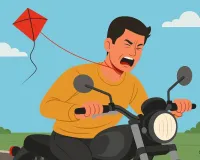 प्रयागराज में चाइनीज मांझे की चपेट में आया बाइक सवार , बाल-बाल बची जान, शिकायत दर्ज 