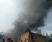 Moradabad: कुंदरकी में शार्ट सर्किट से रुई गोदाम में भयंकर आग, घंटों बाद पाया काबू 