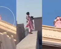 लखनऊ हाईकोर्ट परिसर में हंगामा: छत पर चढ़ी महिला को पुलिस ने नीचे उतारा, समझाकर भेजा वापस 