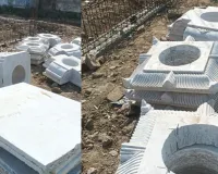 बाराबंकी : राजस्थान से पहुंचे नक्काशीदार पत्थर, लोधेश्वर महादेव धाम कॉरिडोर निर्माण ने पकड़ी रफ्तार 