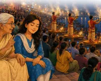 लधुकथा : गंगा आरती में मोबाइल vs मन की लड़ाई: वृद्धा की बात ने बदल दी रिया की आस्था