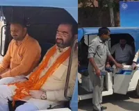 प्रधानमंत्री मोदी की अपील का असर, ईवी-ऑटो से क्षेत्र में निकले राज्यमंत्री सतीश शर्मा, जनता को दिया बड़ा संदेश