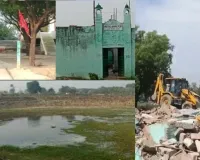 Agra News: आगरा में तालाब की जमीन से हटाए गए अवैध धार्मिक ढांचे, NGT के आदेश पर मस्जिद, मजार और मंदिर पर कार्रवाई