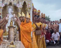 Lucknow News : भव्य शोभायात्रा के बीच आशियाना जैन मंदिर पहुंचे उपाध्याय श्री विहसंत सागर जी महाराज, 19 जुलाई को होगा वर्षायोग कलश स्थापना महोत्सव