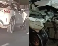 अमरोहा में सिपाही ने दो पड़ोसियों को टक्कर मारकर फिल्मी अंदाज में दौड़ाई बिना टायर की कार 