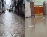  बदायूं : गरज चमक के साथ हुई बारिश से शहर के कई इलाकों में भरा पानी, लोगों को हुई दिक्कत