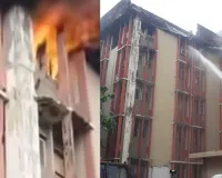 लखनऊ के जवाहर भवन में भीषण आग, चौथी मंजिल स्थित कैंटीन से उठीं लपटें