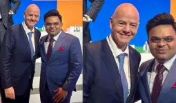  फीफा प्रेसिडेंट जियानी इन्फेंटिनो ने मिलान में जय शाह से की मुलाकात, बोले-delighted to meet ICC Chairman