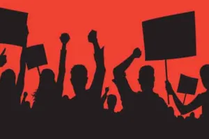 दिल्ली दंगों की जांच की मांग को लेकर भाकपा का प्रदर्शन