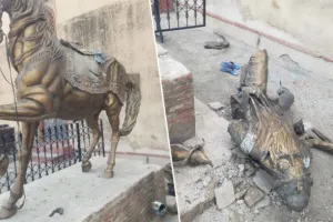 Pakistan: लाहौर में तीसरी बार तोड़ी महाराजा रणजीत सिंह की मूर्ति, आरोपी गिरफ्तार, वीडियो वायरल