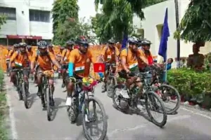 एसएसबी की साइकिल रैली हल्द्वानी ट्रांजिट कैंप से दिल्ली राजघाट के लिए रवाना