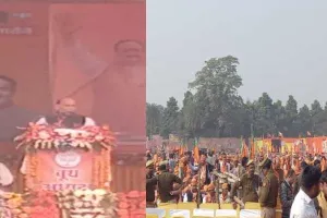 सीतापुर: चुनावी शंखनाद के साथ जीत का मंत्र दे गए रक्षामंत्री राजनाथ सिंह