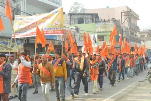 रामपुर: विहिप ने मनाया शौर्य दिवस- पथ संचलन से भगवा रंग में रंगा शहर, गूंजे जय श्री राम के जयकारे