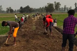 बाराबंकी: मनरेगा में मजदूरों को मिला रोजगार, प्रधान खुद बैठकर करवा रहे हैं काम