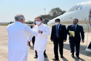 कांग्रेस नेता राहुल गांधी एक दिवसीय दौरे पर छत्तीसगढ़ पहुंचे