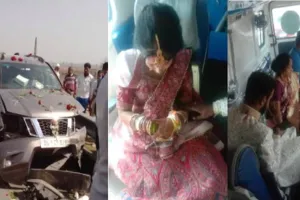 मेरठ: सड़क हादसे में दूल्हा-दुल्हन समेत चार घायल, उपचार के लिए अस्पताल में भर्ती