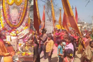 बहराइच से जयपुर के लिए धूमधाम से निकाली गई खाटू श्याम की निशान यात्रा