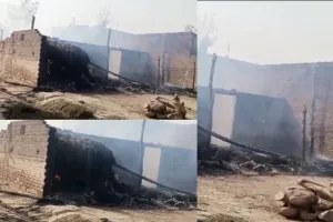 बहराइच: अज्ञात कारणों से चार मकानों में लगी आग, लाखों का हुआ नुकसान