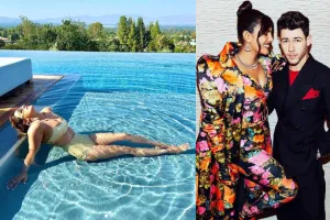 बिकिनी पहन पूल में प्रियंका चोपड़ा ने दिखाया जलवा, पति निक जोनास ने PHOTOS में कही दिल की बात