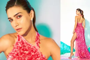 Kriti Sanon Photos: हाई स्लिट गाउन में कृति ने ढाया कहर, पिंक ड्रेस में दिखाया जलवा