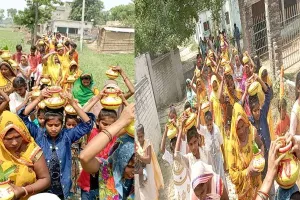 बहराइच: कलश यात्रा के साथ राम जानकी मंदिर परिसर में मानस प्रवचन का हुआ शुभारंभ