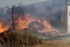 बहराइच: अज्ञात कारणों से लगी आग, 11 मकान और गेहूं की फसल जलकर राख