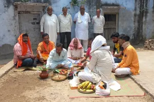 बहराइच: रामजानकी मंदिर परिसर में बनेगा भगवान परशुराम का मंदिर, हुआ भूमि पूजन