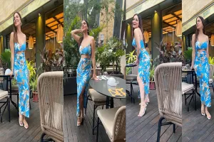 Shraddha Arya ने ब्लू क्रॉप टॉप और थाई हाई स्कर्ट में फ्लॉन्ट किया फिगर, दिए बोल्ड पोज, देखें Photos