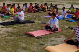 अयोध्या: विश्व योग दिवस कार्यक्रम से पहले योगा का पूर्वाभ्यास हुआ प्रारंभ