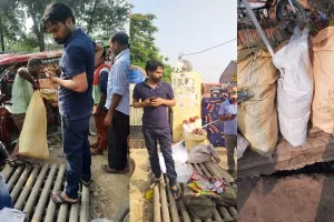 बहराइच: बाइक और साइकिल से 270 किलो पॉलिथीन बरामद, अधिकारियों ने लगाया जुर्माना