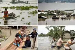 असम में बाढ़ की स्थिति बिगड़ी, सड़क संपर्क टूटा, कई ट्रेनें रद्द