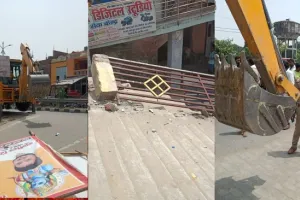 लखनऊ बहराइच मार्ग कब्जे से हुआ मुक्त, एनएचआई की टीम ने हटवाया कब्जा