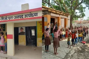 अयोध्या: छुट्टी के बाद भीषण गर्मी में खुले स्कूल, पहले दिन कम दिखी रौनक