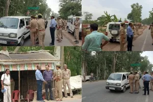 बहराइच: भारत बंद को लेकर जगह जगह पुलिस का पहरा, चौक चौराहे पर तैनात रहे जवान