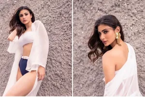 Mouni Roy Photos : ट्रांसपेरेंट श्रग में मौनी रॉय ने फ्लॉन्ट किया बिकिनी लुक, हॉटनेस देख फैंस हुए दीवाने