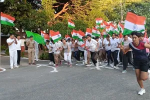 अमरोहा: स्वतंत्रता सप्ताह पर पुलिस लाइन में हुआ हाफ मैराथन दौड़ का आयोजन