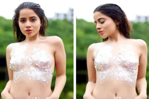 उर्फी जावेद ने बॉडी पर लगाया चांदी का वर्क, यूजर्स बोले- काजू की कतली