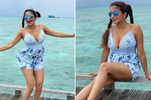 बिकिनी पहनकर पूल में उतरीं मोनालिसा, बोल्ड अंदाज देख फैंस बोले- Ufff