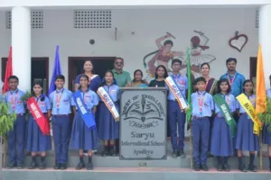 अयोध्या : सरयू इंटरनेशनल में छात्र पदाधिकारियों का हुआ शपथ ग्रहण