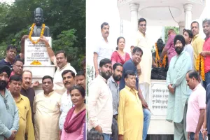 बरेली: आजादी के अमृत महोत्सव के उपलक्ष्य में महापुरुषों की प्रतिमा पर किया माल्यार्पण