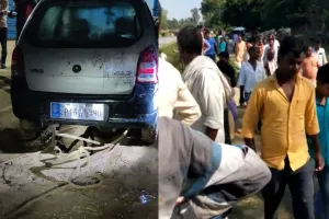 बहराइच: अनियंत्रित कार सरयू नहर में गिरी, चालक लापता