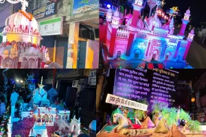 गोरखपुर: कतारबद्ध आकर्षक ताजिया को देखने उमड़े अकीदतमंद