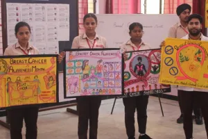 बरेली: स्तन कैंसर जागरूकता कार्यक्रम का आयोजन, विद्यार्थियों ने निकाली रैली