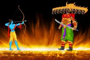 खटीमा: रामलीला मंचन के बाद रावण, मेघनाथ का पुतला दहन किया