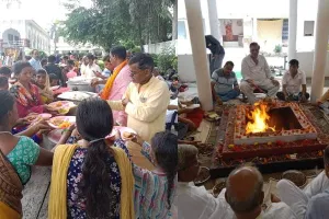 हरदोई: नवरात्रि के अंतिम दिन राम जानकी मंदिर में हुआ भंडारा व हवन-पूजन