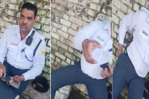 पीलीभीत: जुर्माना वसूलते सिपाही का बनाया वीडियो और कर दिया वायरल