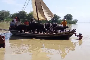 तबाही : बाढ़ के पानी में बह गये दो युवक, जान बचाकर भागे ग्रामीण