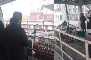 बरेली : इज्जतनगर रेलवे स्टेशन प्लेट फॉर्म नंबर 1 पर पहुंचे मौलाना शहाबुद्दीन रजवी, मजार पर फातिहा पढ़ी