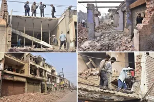 मुरादाबाद : अतिक्रमण हटवाने पहुंची नगर निगम की टीम, व्यापारियों ने भी मजदूर लगवाकर ध्वस्त कराया अवैध निर्माण